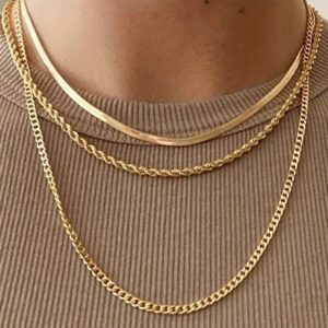 Punk Hip Hop Style Golden Chain Necklace For Men