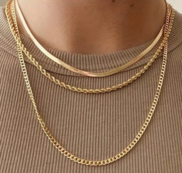 Punk Hip Hop Style Golden Chain Necklace For Men