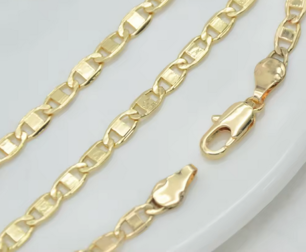4mm Miami 18k gold plated fashion chain jewelry necklace