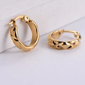 XINGRUI Twisted Miami 18k Gold Hoop Earrings Jewelry