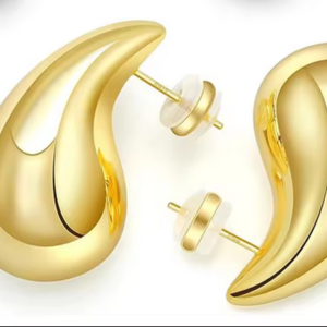 Big Gold 18K Spiral Teardrop Earring