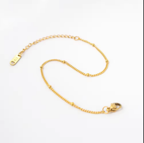 Dainty 18K Gold Satellite Chain Bracelet