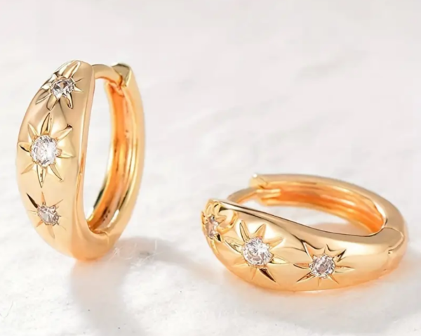 Screenshot 2024 09 02 at 17 33 59 Delicate Sun Inlaid Zirconia Design Hoop Earrings 18k Temu